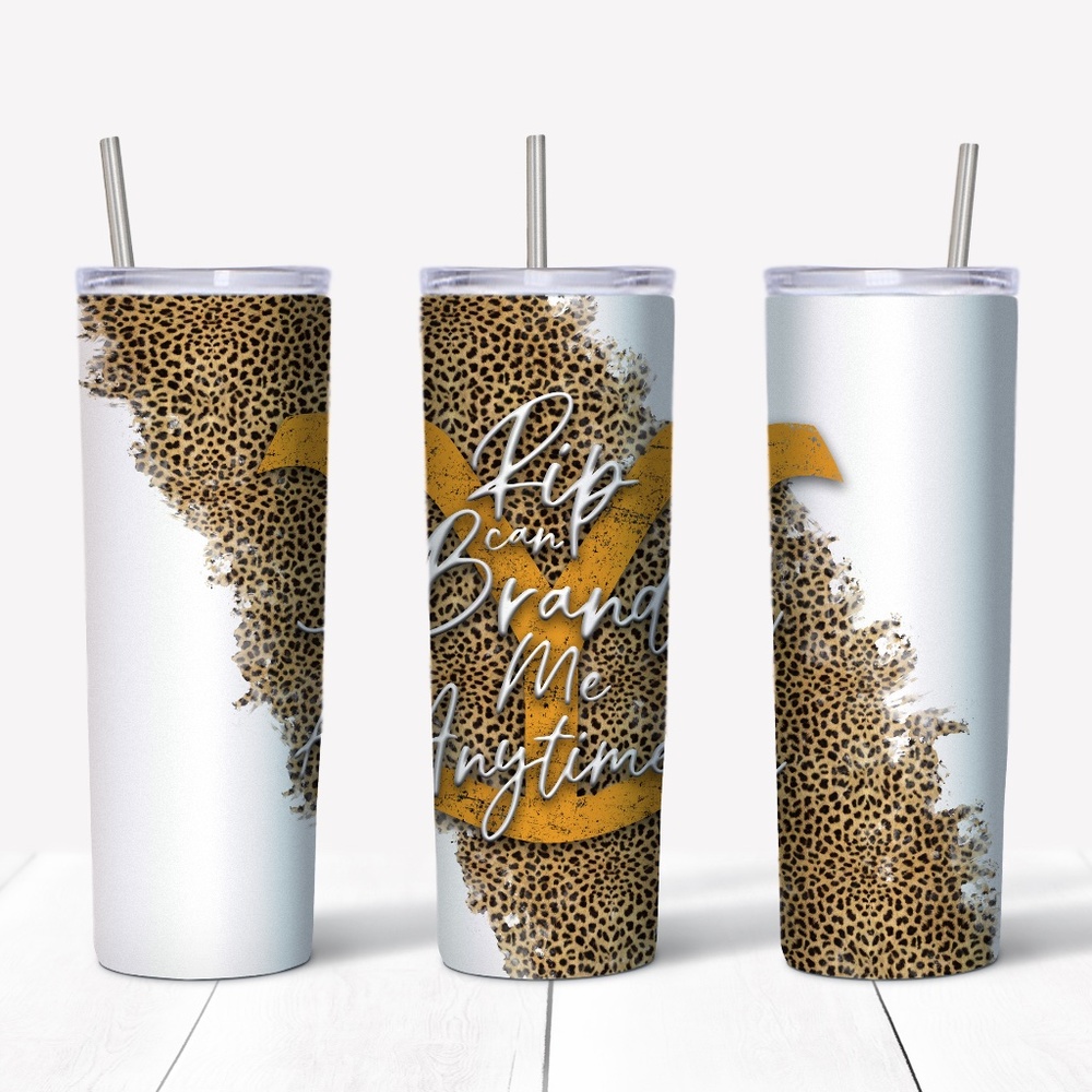 Yellowstone - Rip Can Brand Me - Cheetah  20 Oz Skinny Sublimated Tumbler